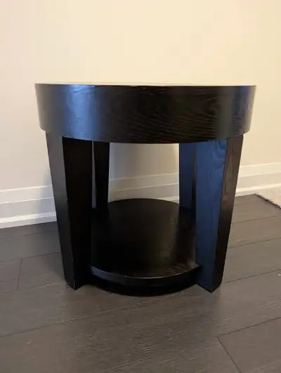 Black Wooden Round Side Table, View more