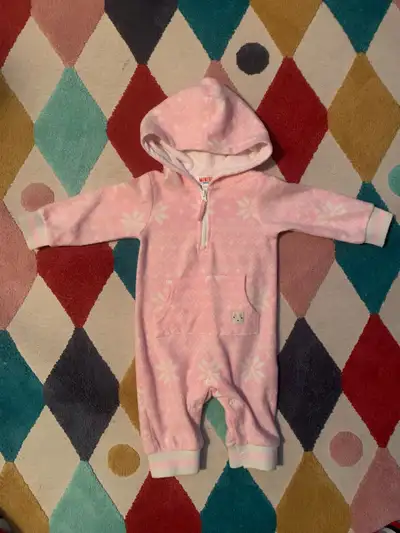 Monkey Bars Baby Girl Fleece Romper 3-6M, View more