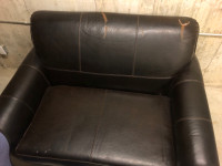 Leather couch - pull out