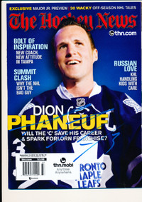 ORIGINAL DION PHANEUF TORONTO MAPLE LEAFS SIGNED HOCKEY MAGAZINE