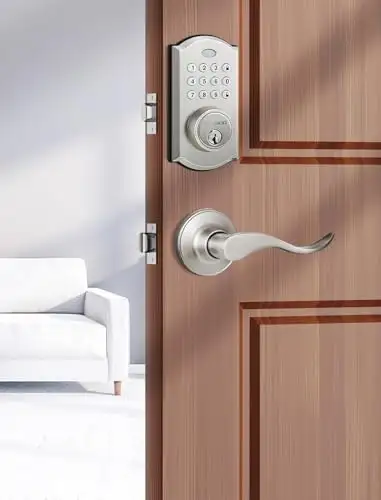 BRAND NEW in box BNIB. Not a returned/refurbished/openbox item. Keyless Entry Door Lock with 2 Lever...