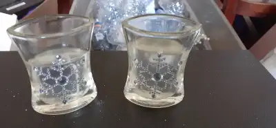 White sparkle netting 15 inches x 62 inches long (stretches) $4.00 glass gel candles with rhinestone...