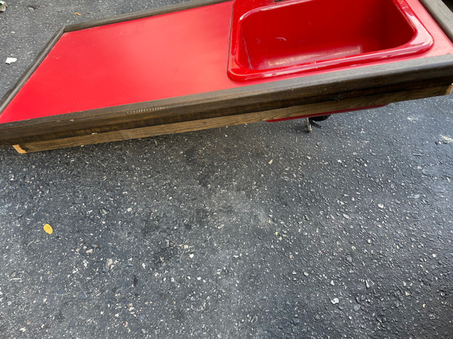  LIKE NEW RED BAR SINK WITH HOLDING BOARD in Plumbing, Sinks, Toilets & Showers in Mississauga / Peel Region - Image 2