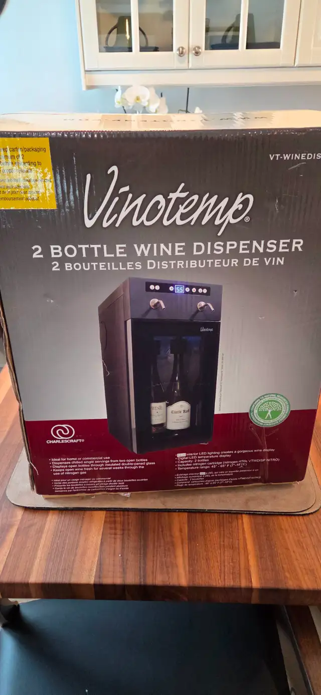 Vinotemp 2 Bottle Wine Dispenser-Brand New, Never Used!
