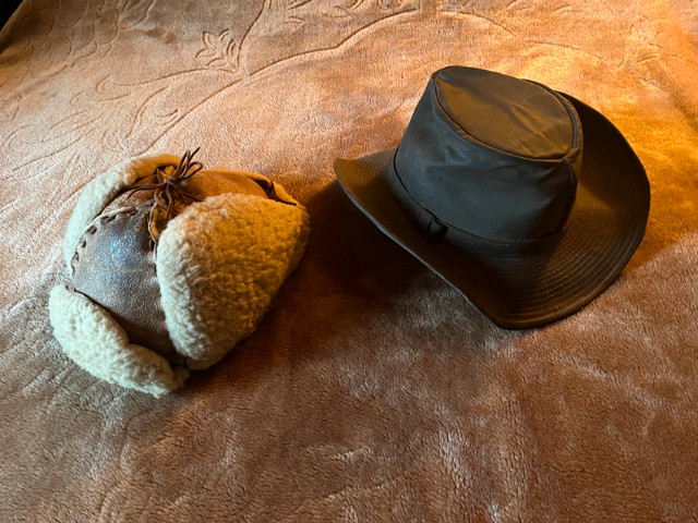 Vintage oil skin cowboy hat & Sheep skin hat in Men's in North Bay - Image 2