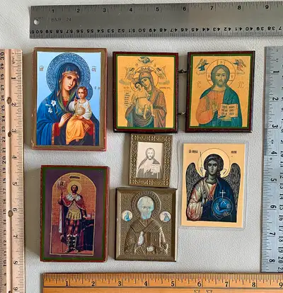 Lot of seven small orthodox icons, View more