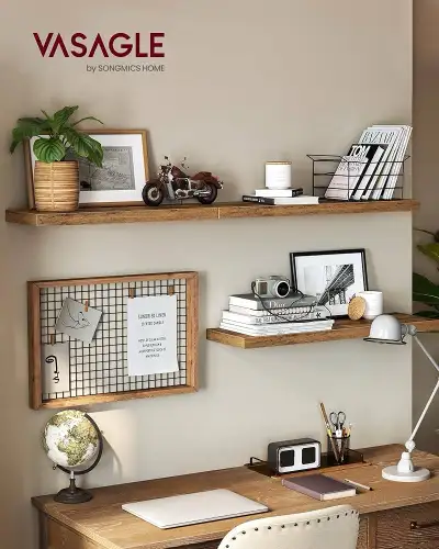 VASAGLE Wall Shelves Set of 3, Floating Shelves, Wall Mounted, 8, View more
