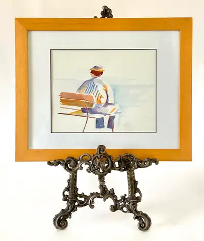 LIRE JUSQU'À LA FIN DU TEXTE. Vintage. Collection. Grand chevalet de table en fer moulé. Idéal pour...