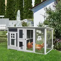 63" Chicken Coop Wooden Hen House Rabbit Hutch Poultry Cage Pen 