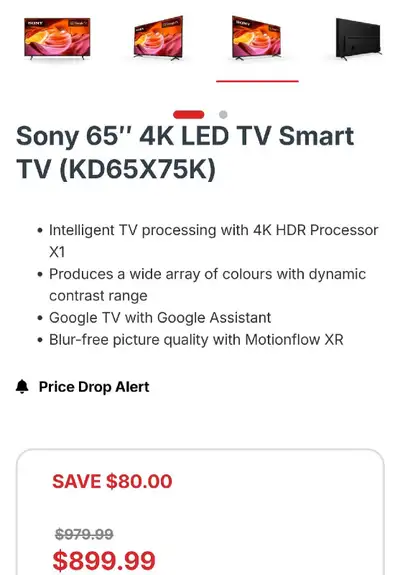 NEW Sony 65″ 4K LED TV Smart TV (KD65X75K)$700 TO $750, View more