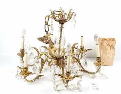 Bronze and crystal Chandelier, View more