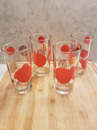 Set of 4 Vintage MCM Russell Wright Eclipse Polka Dot Glassware 