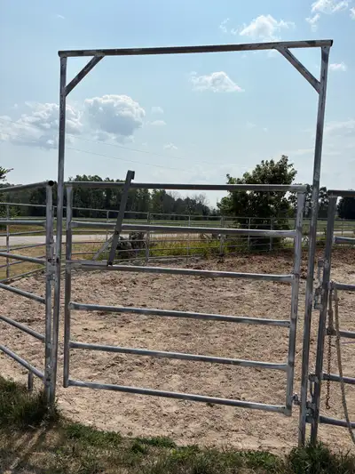 I have two sets of panels with gates. Price for each set down below. Steel set: 15 panels with a gat...
