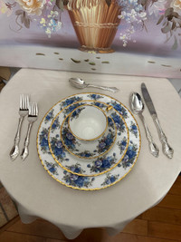 Blue Moonlight Royal Albert  tea cup ONLY ; flatware set 