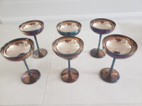 6 Silverplated Italy Champagne Glasses
