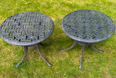 Outdoor side tables cast aluminum