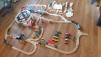 Wooden train track set