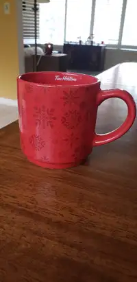 Tim Hortons Holiday Red Snowflake Mug 2021