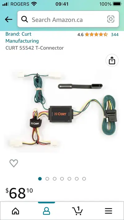 Brand new Curt wiring harness for 2004 to 2013 Toyota Corolla
