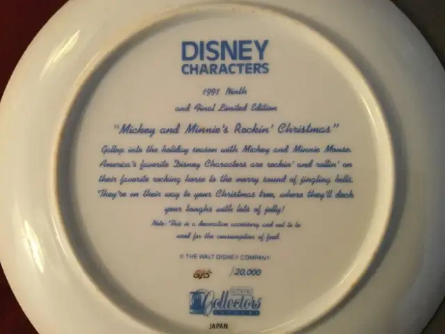 Schmid Mickey & Minnie's Rockin' Xmas 1991 Collectors plate63234654239233121