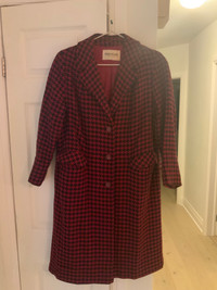 Vintage IRVING POSLUNS Made in Canada HOUNDSTOOTH WOOL COAT