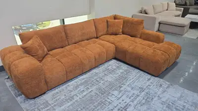 L Shaped Fabric Sofa | 3 Seater | Now back in Stock., View more