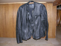 Motorcycle Type Leather Jacket with Vest