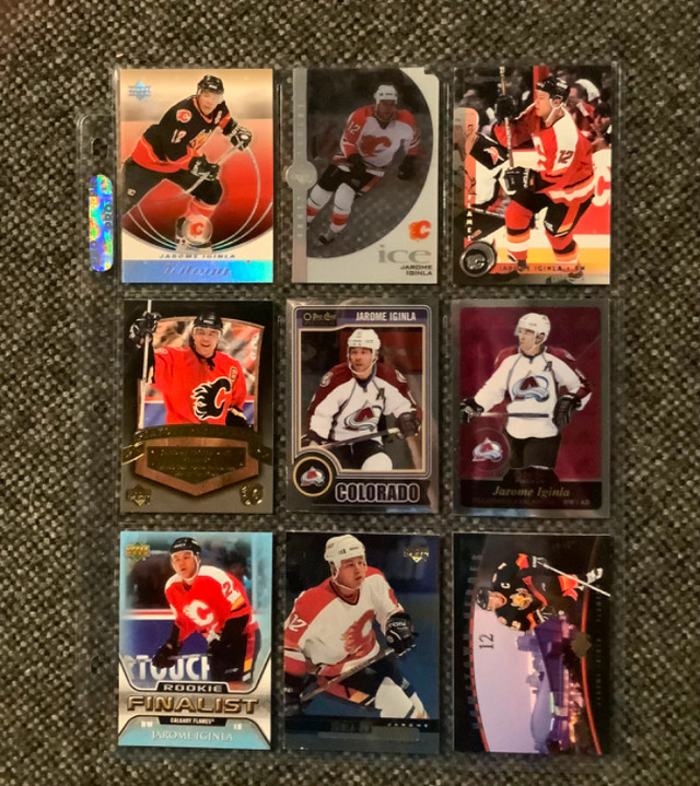 Jarome Iginla lot of 10 cards, with 4 insert cards in Arts & Collectibles in Calgary