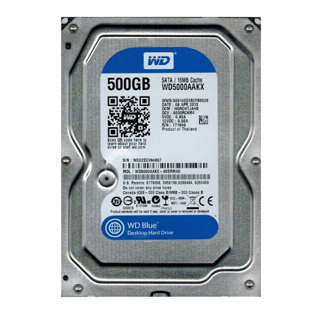 Seagate & WD Blue 500GB 7200rpm 3.5" Hard Drive $15 in System Components in London