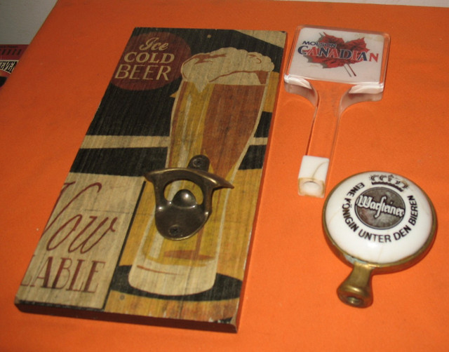 Beer Tap Handles & Bottle Opener Bar Items 1 German Warsteiner in Arts & Collectibles in Edmonton - Image 4