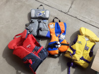 life jackets, diving suits, paddle