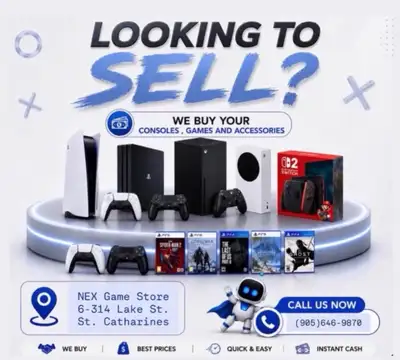 NEX Game Store pays the most CA$H for your: * Video Games * Consoles * Gaming Accessories * amiibo *...