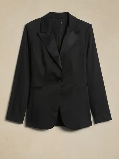 Banana Republic Women's Barathea Italian Wool Tuxedo Jacket Pant Suit Size: Petite 00 Brand New with...
