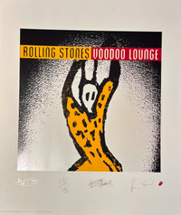 Rolling Stones Voodoo Lounge Plate Signed Lithograph Print -1994