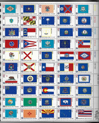 Timbres USA Flags 13c FULL SHEET Mint NH