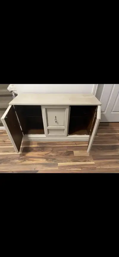 Solid Wood storage unit painted off-white, View more