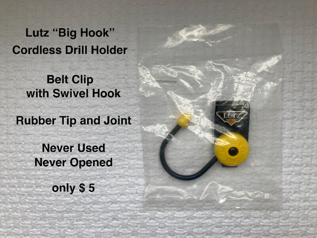 Lutz Big Hook Cordless Drill Holder (Belt Clip) - NEW - $5, Power Tools, City of Halifax