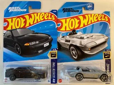 New, sealed on card. Hot Wheels Screen time series. Choose from: Fast and Furious Nissan Skyline GT-...