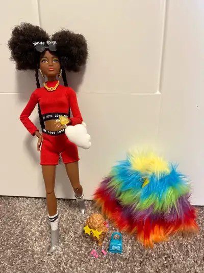 This used Barbie Extra doll comes with all of her original outfit and accessories, ready for more fa...