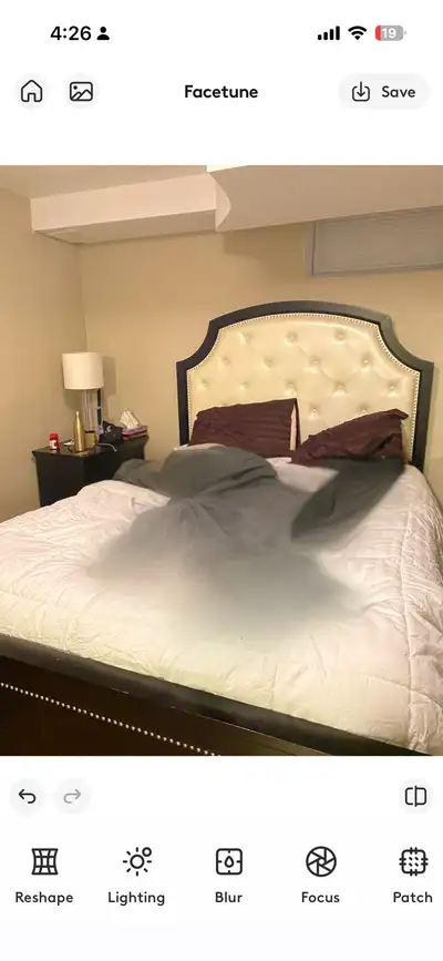 Queen sized bed. Mattress and boxspring included