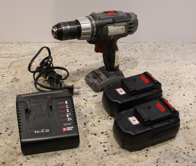 1/2" Porter-Cable 18v cordless drill w/ charger+2 new batteries. in Power Tools in City of Toronto
