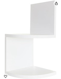 Pair of Floating Corner Shelves (White)