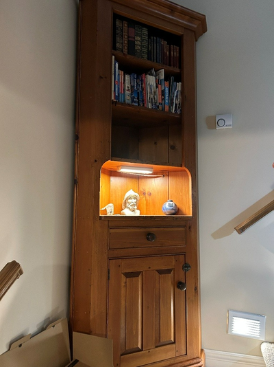 Stunning 7.5ft Tall Solid Wood Corner Display Cabinet, View more