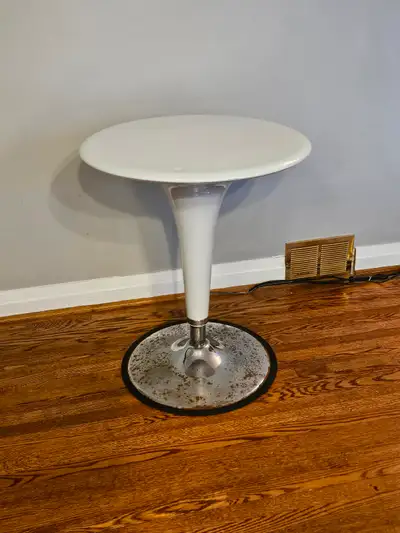 Adjustable Height White Tulip Style Bar Table (26-40" Height), View more