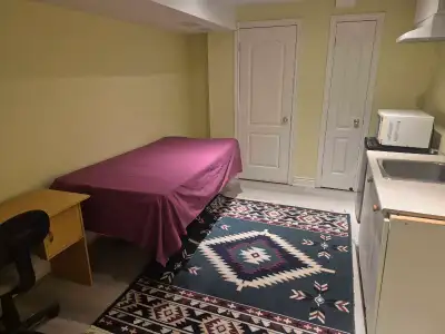One Bedroom basement apartment with separate walkout entrance from garage, available for short and l...