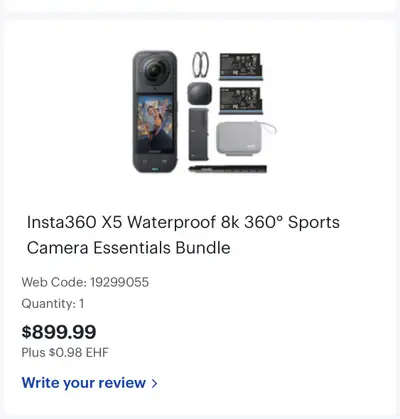 Insta 360 x5. Used twice and everything is mint condition. Just don’t use as much as planned