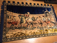 Large vintage velvet wall tapestry art hanging rug 