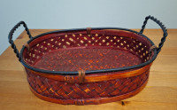Wicker decorative serving plate tray