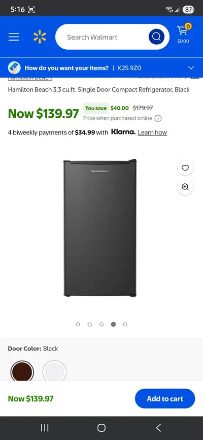 MINI FRIDGE, BLACK. LIKE NEW. LITERALLY, GALANZ., View more
