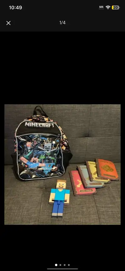 Minecraft backpack , figure , books , View more